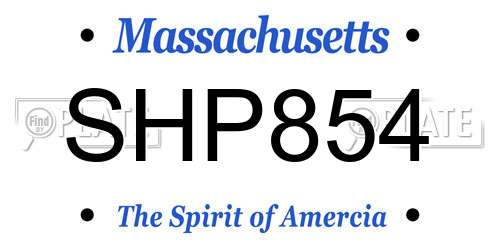SHP854 Massachusetts License Plate