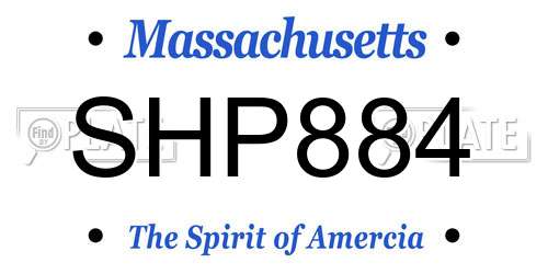 SHP884 Massachusetts License Plate