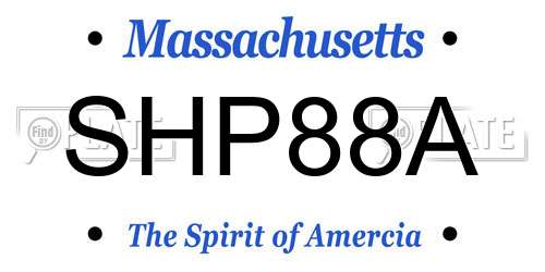 SHP88A Massachusetts License Plate