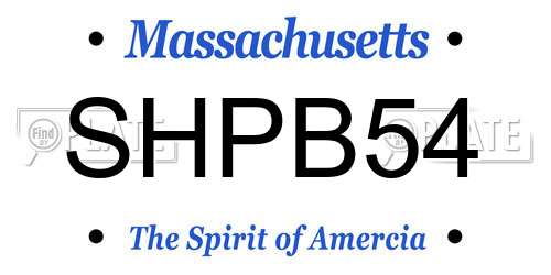 SHPB54 Massachusetts License Plate