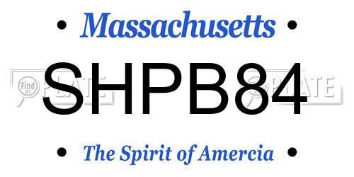 SHPB84 Massachusetts License Plate