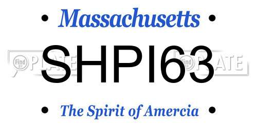 SHPI63 Massachusetts License Plate