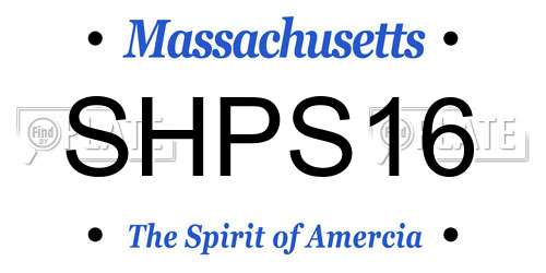 SHPS16 Massachusetts License Plate