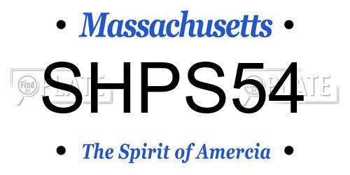 SHPS54 Massachusetts License Plate