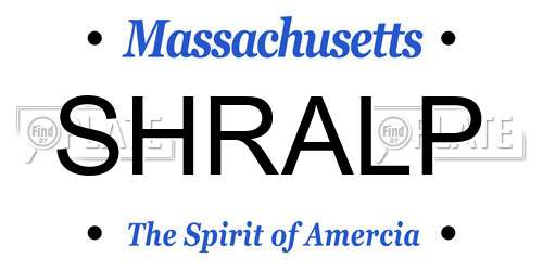 SHRALP Massachusetts License Plate