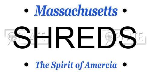 SHREDS Massachusetts License Plate