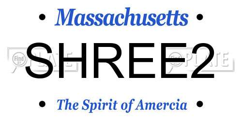 SHREE2 Massachusetts License Plate