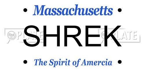 SHREK Massachusetts License Plate