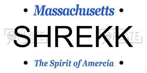 SHREKK Massachusetts License Plate