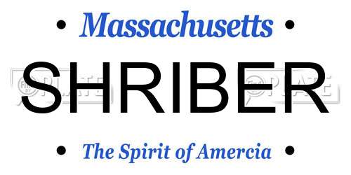 SHRIBER Massachusetts License Plate