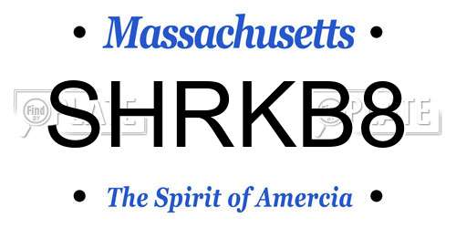 SHRKB8 Massachusetts License Plate