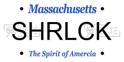 SHRLCK Massachusetts License Plate
