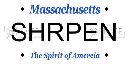 SHRPEN Massachusetts License Plate