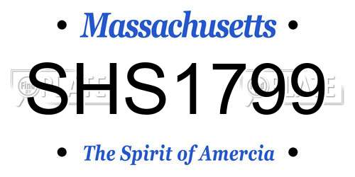 SHS1799 Massachusetts License Plate