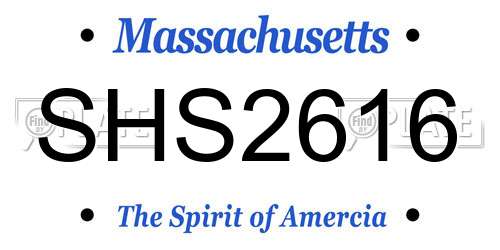 SHS2616 Massachusetts License Plate