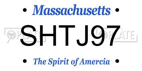 SHTJ97 Massachusetts License Plate