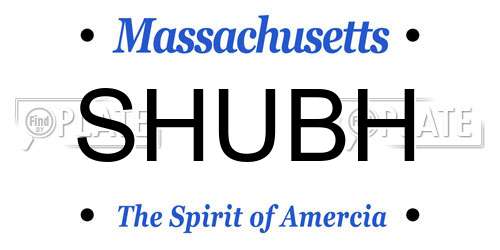 SHUBH Massachusetts License Plate