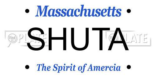 SHUTA Massachusetts License Plate