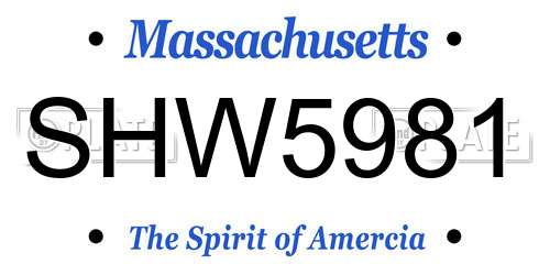 SHW5981 Massachusetts License Plate