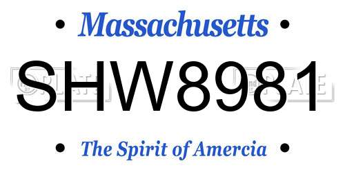 SHW8981 Massachusetts License Plate