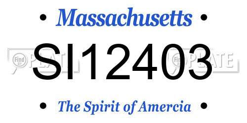 SI12403 Massachusetts License Plate