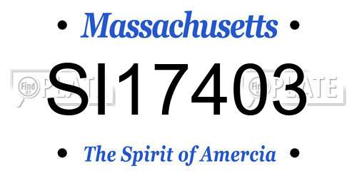 SI17403 Massachusetts License Plate