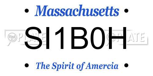 SI1B0H Massachusetts License Plate
