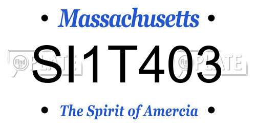 SI1T403 Massachusetts License Plate