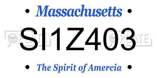 SI1Z403 Massachusetts License Plate