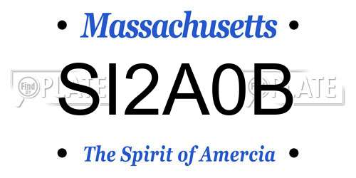 SI2A0B Massachusetts License Plate