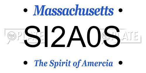 SI2A0S Massachusetts License Plate