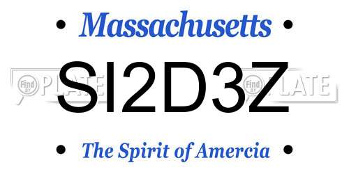 SI2D3Z Massachusetts License Plate