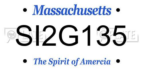 SI2G135 Massachusetts License Plate