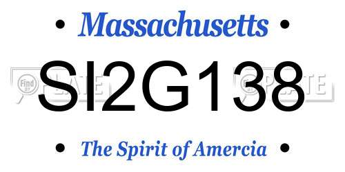 SI2G138 Massachusetts License Plate