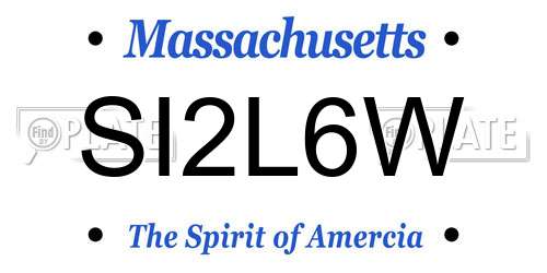 SI2L6W Massachusetts License Plate
