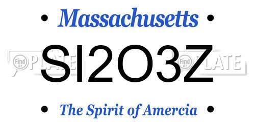 SI2O3Z Massachusetts License Plate
