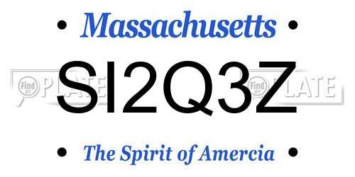SI2Q3Z Massachusetts License Plate