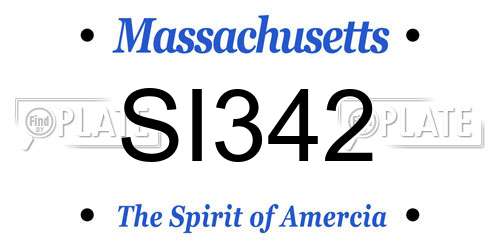 SI342 Massachusetts License Plate
