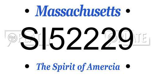 SI52229 Massachusetts License Plate