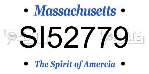 SI52779 Massachusetts License Plate