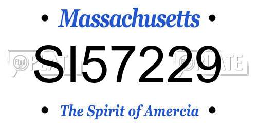 SI57229 Massachusetts License Plate