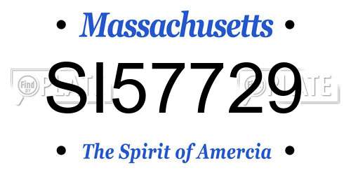SI57729 Massachusetts License Plate