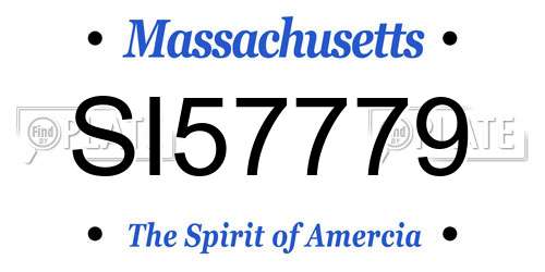 SI57779 Massachusetts License Plate