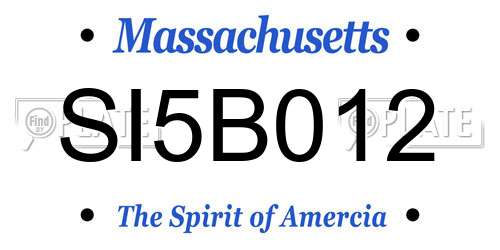 SI5B012 Massachusetts License Plate