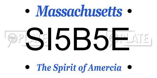 SI5B5E Massachusetts License Plate