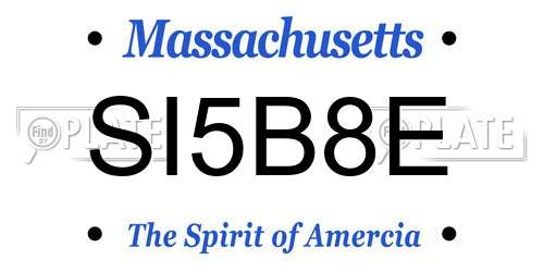 SI5B8E Massachusetts License Plate