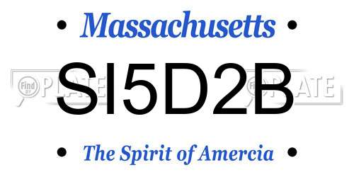 SI5D2B Massachusetts License Plate