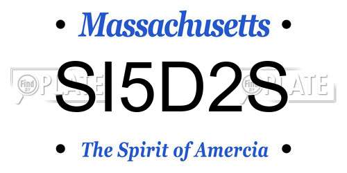 SI5D2S Massachusetts License Plate