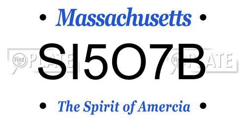 SI5O7B Massachusetts License Plate