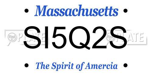 SI5Q2S Massachusetts License Plate